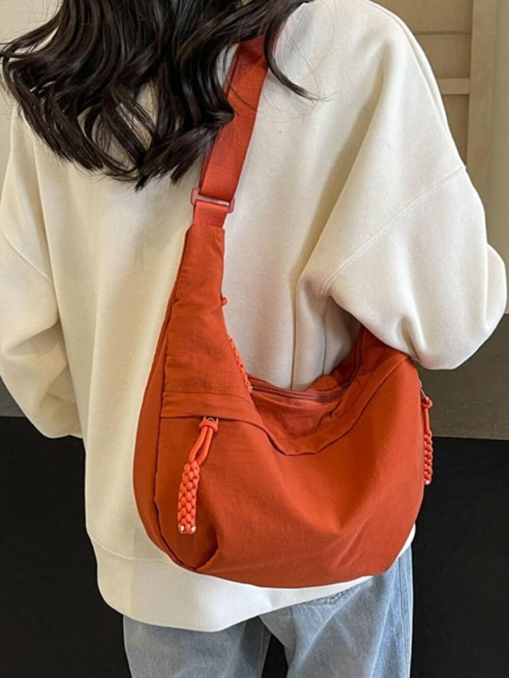 Hobo Bag for Women Men Crescent Shoulder Bag Retro Nylon Canvas Crossbody Bag Sl - Picture 2 of 8